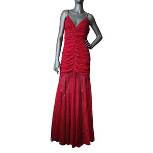 LOVERS & FRIENDS Revolve Sierra Lace Maxi Dress M Strawberry Red Sleeveless